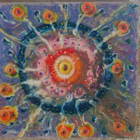 Shellabelle O’Connor- “Inner Journey to I Am” (Acrylic/gemstones)